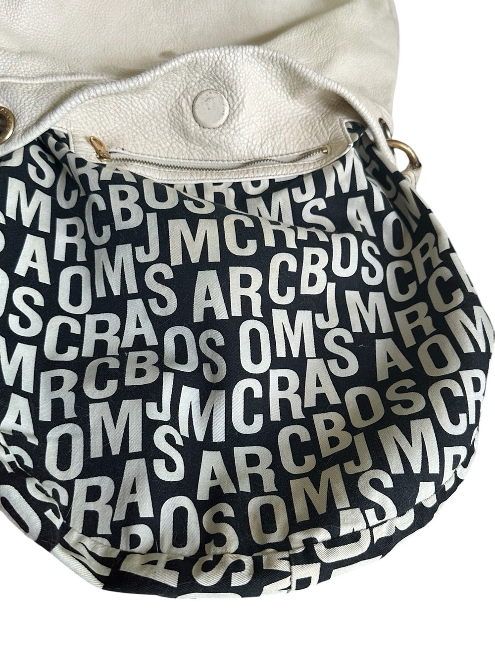 Marc by Marc Jacobs Standard Supply Workwear Hobo White Pebbled Leather Bag - Picture 7 of 16